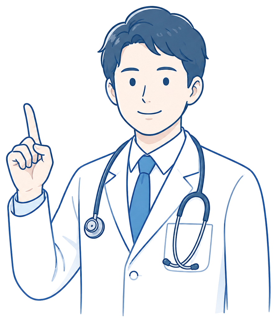 医師がやさしく説明しているイラスト